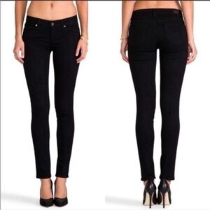 Paige Skyline Skinny Mid Rise STRETCH Jeans Black EUC 25/0 EUC